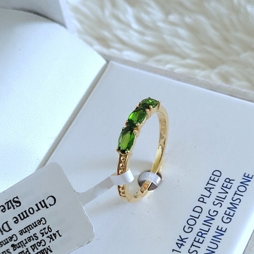 Shivam Triple3️⃣ Chrome Diopside Ring Sz 7 - NIB - Picture 13 of 16